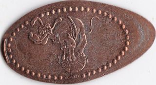 Elongated Souvenir Penny: Disney (pluto On Top Of A Soccer Ball) Z 109a