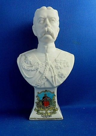 Antique Early 20thc Goss Style Arcadian Parian Bust Of Lord Kitchener - Wwi