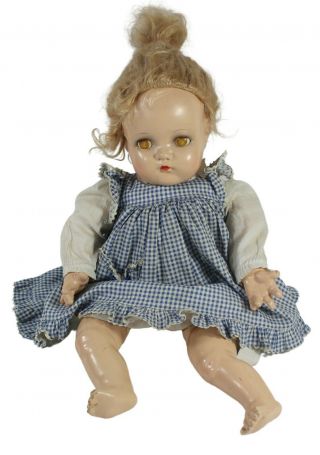18 " Composition Baby Mcguffey Doll Madame Alexander Cloth Mama Dress