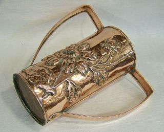 Antique English Arts & Crafts Art Nouveau Copper Twin Handled Flower Vase