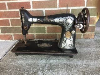 1911 Vintage Singer Red Eye Sewing Machine Antique Parts Only