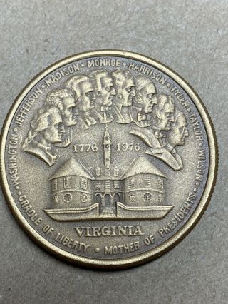 1776 - 1976 Virginia Independence Bicentennial Medal Commemorative Coin 2