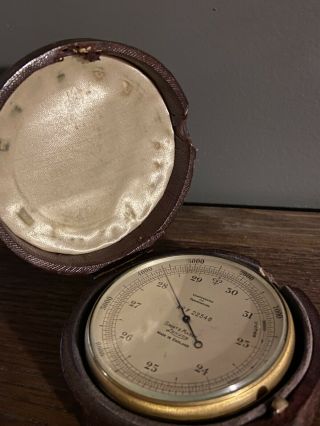 Antique Pocket Barometer By Short And Mason