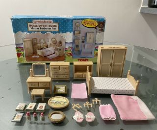Sylvanian Families Tomy Vintage Boxed Master Bedroom Set - 100 Complete
