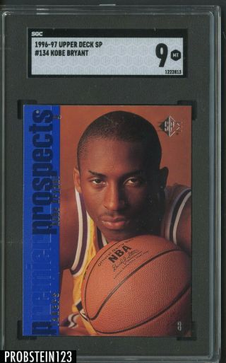 1996 - 97 Upper Deck Sp 134 Kobe Bryant Los Angeles Lakers Rc Rookie Hof Sgc 9