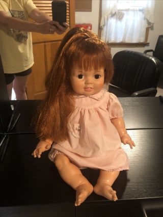 Vtg.  Ideal Large Baby Crissy Chrissy Doll,  Hair Orig Outfit