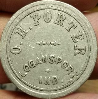 Vtg Trade Token O.  H Porter Logansport Indiana Proprietor Cigar Store 1910 Census