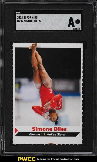 2014 Sports Illustrated For Kids Simone Biles Rookie Rc 292 Sgc Auth