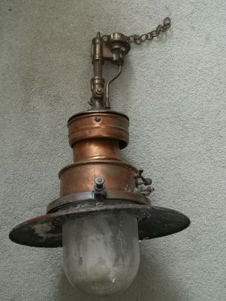 Antique,  Vintage Copper Gas Lamp.  For Restoration.  Spares.