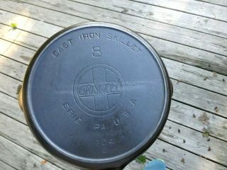 Vintage Griswold Erie Cast Iron 8 Large Slant Logo Skillet 704b W/ Heat Ring