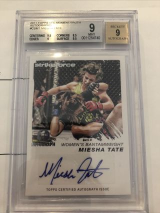 2011 Topps Ufc Moment Of Truth Miesha Tate 1st Auto Autograph Bgs 9/9