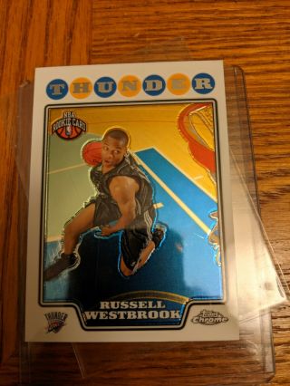 2008 - 09 Topps Chrome Basketball 184 Russell Westbrook Rookie Rc Mvp 08 - 09