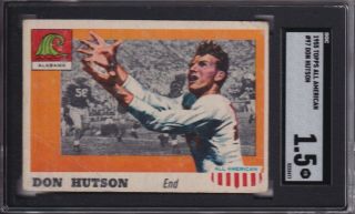 1955 Topps All American Football 97 Don Hutson Alabama Sgc 1.  5