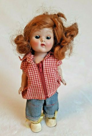 Vintage Vogue Doll: Red Hair W/ Blue Open Eyes - Zip Top - 7.  5 " Tall