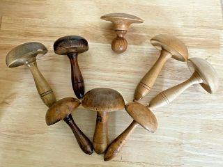 Vintage/antique Wooden Darning Mushrooms Sewing Collectables