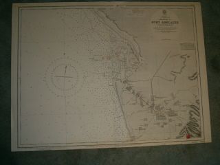 Vintage Admiralty Chart 1762 Australia - Approaches To Port Adelaide 1939 Edn