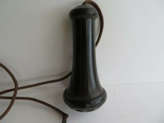 Antique Kellogg Telephone Receiver / Cord Candlestick Wall Phone