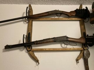 Vtg Wooden Hames Horse Yoke Harness Gun Rack Ranch Western Decor Antique
