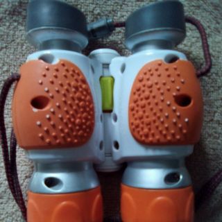 Fisher Price Kid Tough Toy Binoculars White/orange/green With Neck Strap