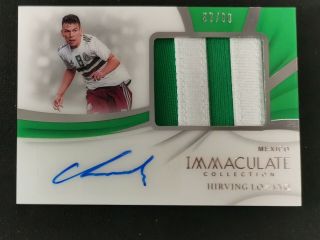 2018 - 19 Immaculate Hirving Lozano 2 Colors Patch Jersey Auto 33/99 Mexico Napoli