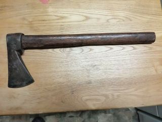 Early Antique Hand Forged Hatchet Axe Tomahawk Head 1 Lb 10 Oz.  With Wood Handle