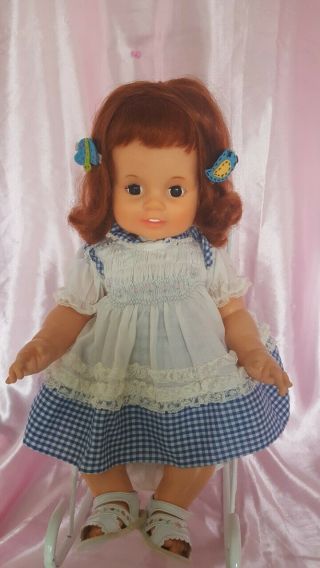 Vintage Baby Crissy Ideal 24 " Vinyl Doll Red Growing Hair Crissy 1972