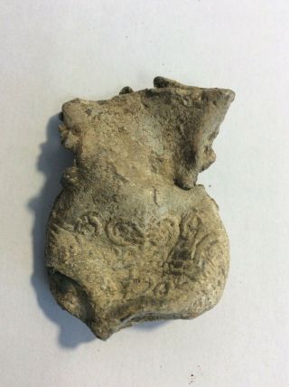 Medieval Pilgrims Ampulla Complete,  Decoration To Front.  And Back