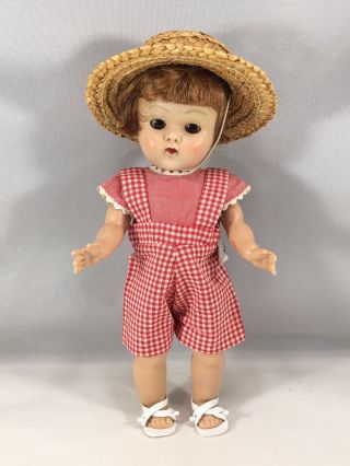 Strung Vogue Ginny Doll W - Short Reddish Hair In Wave Tag Short Overalls,  Sandals