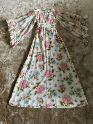 Vintage 1970s Prairie Dress With Angel Sleeves Gunne Sax Style Size Small