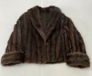 Womens 100 Vintage Vtg Mink Fur Coat Jacket Monogram