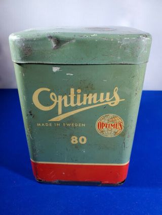 Vintage Optimus 80 Camping Hiking,  Fishing Stove Made In Sweden Rare Lqqk