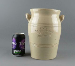 Antique Maclean & Son Princes St Edinburgh Stoneware Butter Crock Pot Jar C1860s