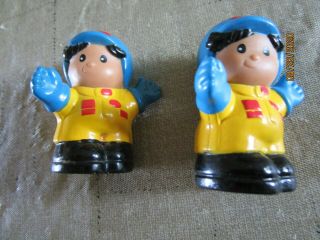 Fisher Price=little People= (2) Africian/american Race Car Drivers