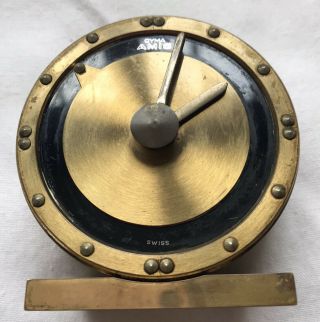 Vintage Cyma Amic Brass Braille Alarm Clock