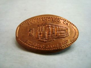 Mlb 2007 All - Star Game San Francisco - Cable Car - - Elongated Copper Penny