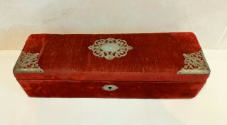 Antique French Jewellery Box Velvet Glove Box Antique Box