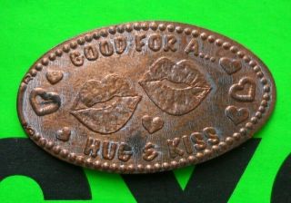 Good For A Hug & Kiss Elongated Penny Usa Cent Lips Souvenir Coin