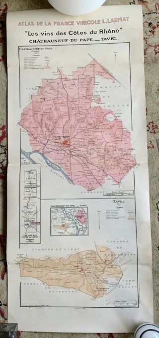 Atlas De La France Vinicole Vintage Wine Map Chateauneuf Du Pape