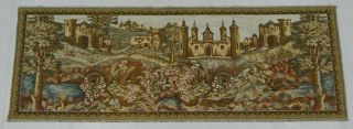 Vintage French Verdure Picture Tapestry Wall Hanging Panel 198x70cm