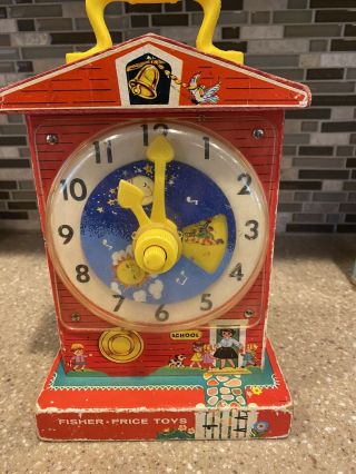 Vintage Fisher Price Music Box Teaching Clock 998 ‘62 - ‘68