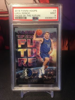 2018 - 19 Hoops Faces Of The Future Winter Luka Doncic Psa 9 Rookie
