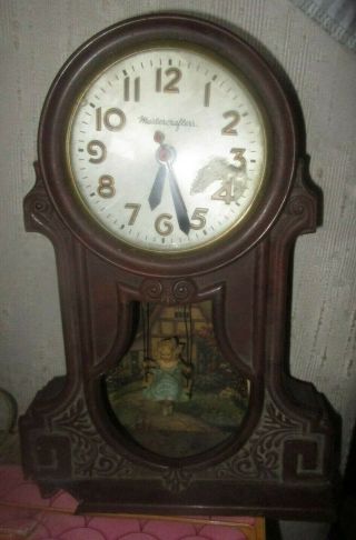 Vintage,  Mastercrafters " Swinging Girl " Clock Running