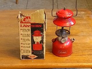 Vintage 1955 Coleman Red Model 200a Single Mantel Gas Lantern
