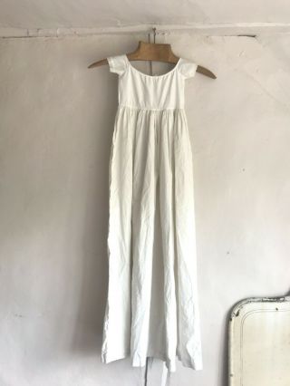 Antique Baby Gown Vintage White Cotton Christening Gown Dress/ Birthday Heirloom