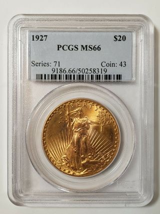 Saint - Gaudens Gold $20 Double Eagle Pcgs Ms - 66 Random Date