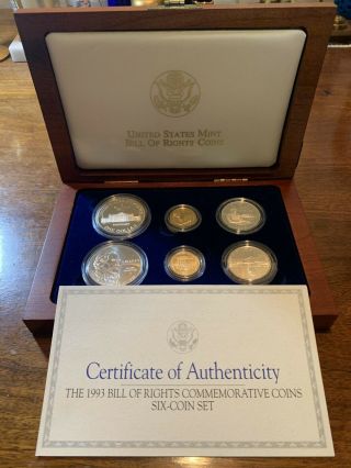 1993 Us Bill Of Rights 6 - Coin Commemorative Set - Packaging And