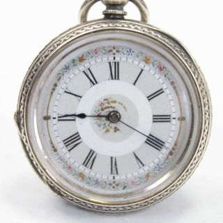 Antique Silver Pocket Watch London 1881.  925 Sterling Key Wind 26 Repairs
