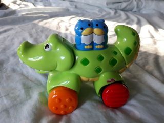 Fisher Price Animals Press & Go Gator Crocodile Baby Toddler Toy Vgc