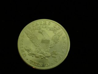 1895 Liberty Head Ten Dollar Gold Coin.  Ungraded.  Uncertified.