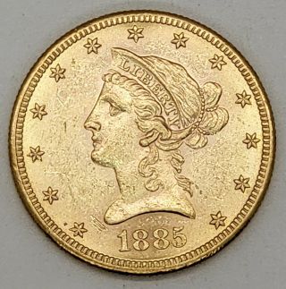 1885 - S $10 Ten Dollar Liberty Head Eagle Us Gold Coin